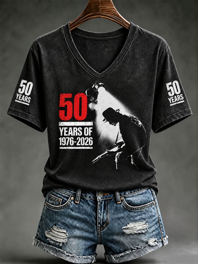Women's Band 50th Anniversary Casual Print Shirt