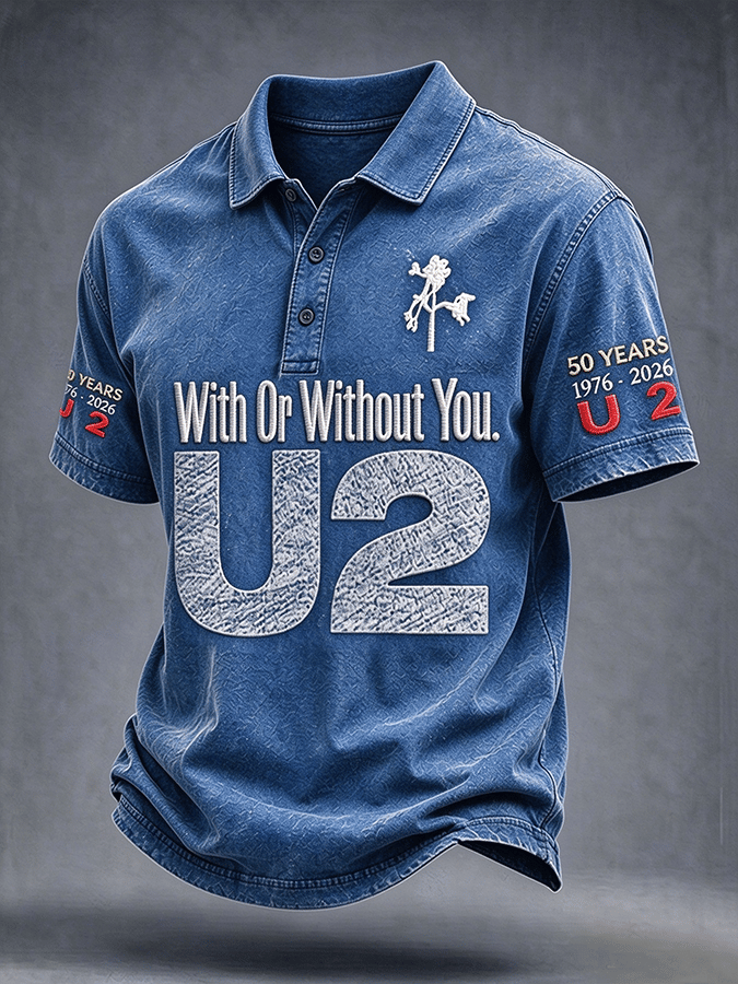 "With Or Without You" Music Lover Printed Short-Sleeve T-Shirt