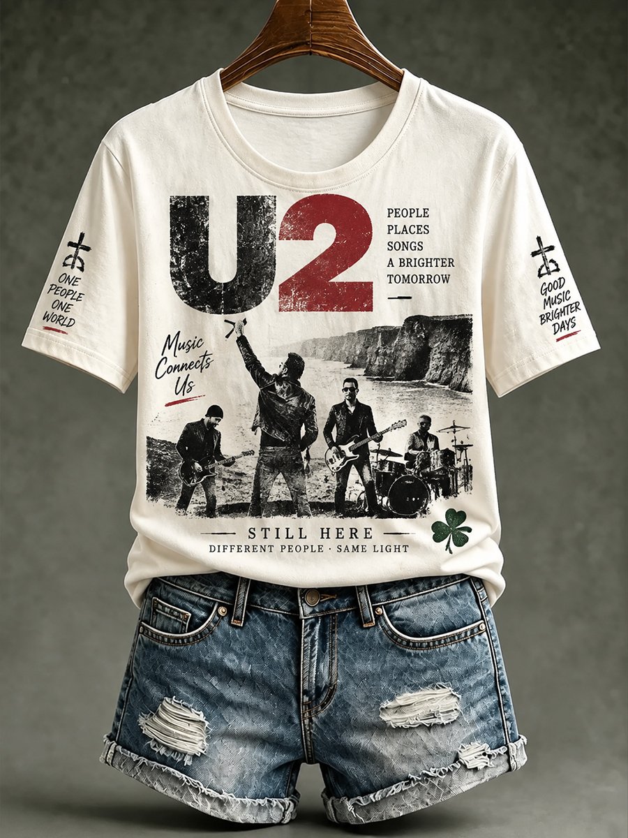 Women's Casual Graphic Top for Music Lovers