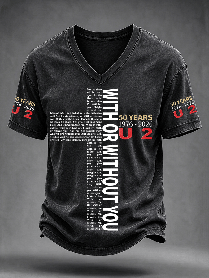"With Or Without You" Music Lovers' Comfortable Short-Sleeved Shirt