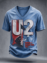 "Under A Blood Red Sky" Music Lover Printed Short-Sleeve T-Shirt