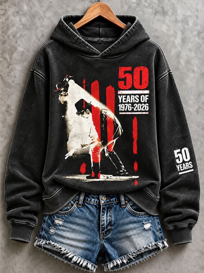 Women's Rock Band Print Long-Sleeve Sweatshirt
