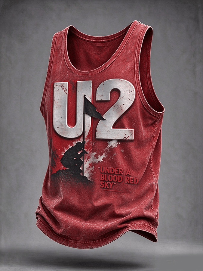 "Under A Blood Red Sky" Music Lover Printed Men's Vest