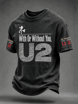 "With Or Without You" Music Lover Printed Short-Sleeve T-Shirt