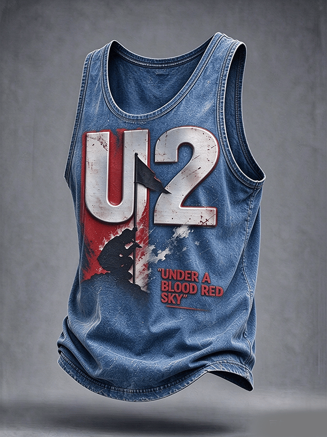 "Under A Blood Red Sky" Music Lover Printed Men's Vest