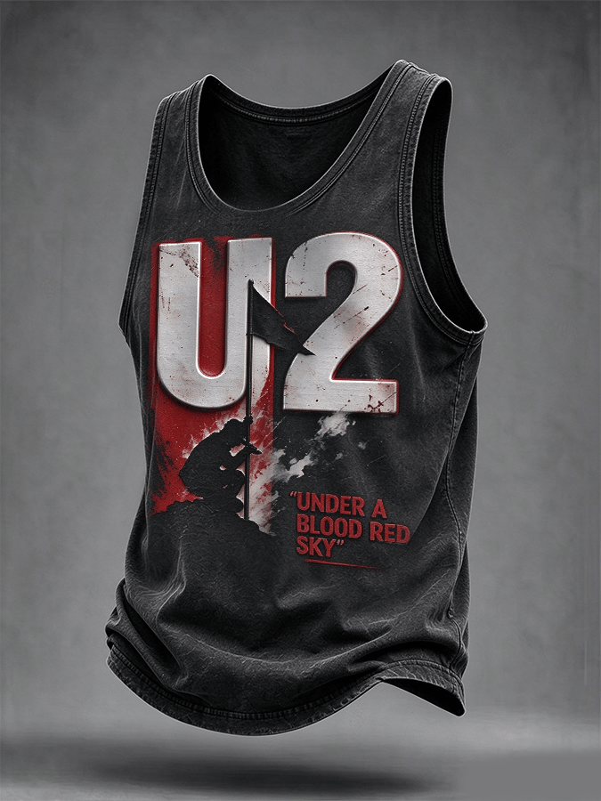 "Under A Blood Red Sky" Music Lover Printed Men's Vest