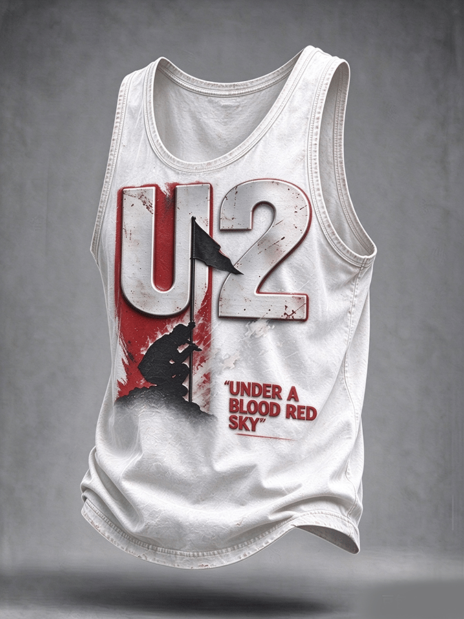 "Under A Blood Red Sky" Music Lover Printed Men's Vest