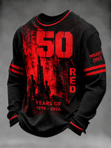 Men's Heavy Metal Music Waffle-Knit Long-Sleeve Top
