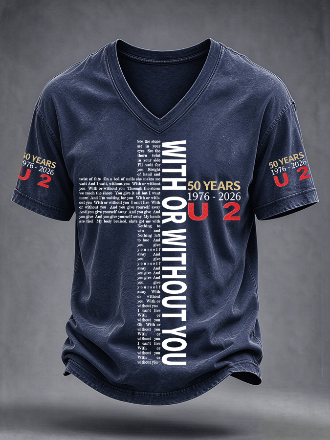 "With Or Without You" Music Lovers' Comfortable Short-Sleeved Shirt