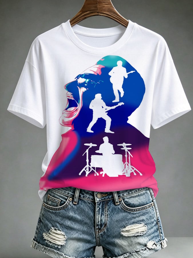 Women's Music-Print T-Shirt
